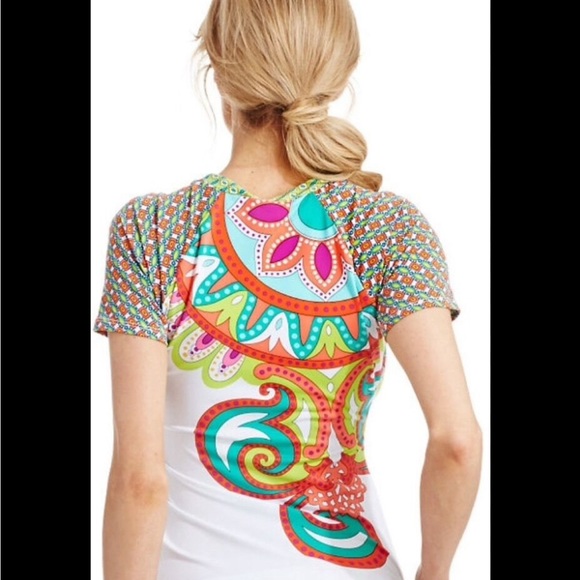 Trina Turk Boho Carnival Gaurd Swim Bikini Top Size XS - Picture 3 of 12